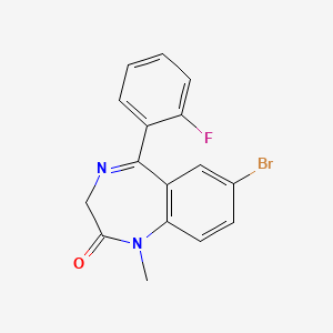 molecular formula C16H12BrFN2O B1207815 7-Bromo-5-(2-fluorophenyl)-1-methyl-1,3-dihydro-2H-1,4-benzodiazepin-2-one CAS No. 86890-79-1