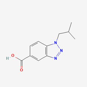 molecular formula C11H13N3O2 B12078215 1-(2-Methylpropyl)-1H-1,2,3-benzotriazole-5-carboxylic acid 