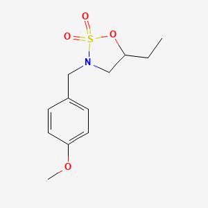 molecular formula C12H17NO4S B12078255 5-Ethyl-3-(4-methoxy-benzyl)-[1,2,3]oxathiazolidine 2,2-dioxide 