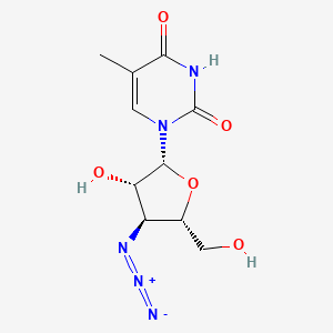molecular formula C10H13N5O5 B1207830 1-[(2R,3S,4S,5S)-4-azido-3-hydroxy-5-(hydroxymethyl)oxolan-2-yl]-5-methylpyrimidine-2,4-dione CAS No. 99614-77-4