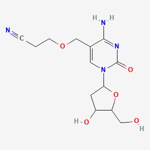 molecular formula C13H18N4O5 B12078335 5-[(2-Cyanoethoxy)methyl]-2'-deoxycytidine 