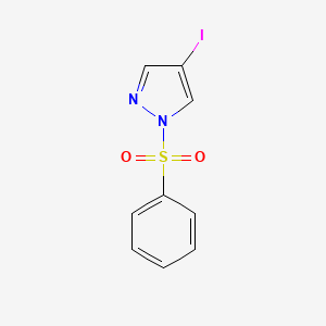 molecular formula C9H7IN2O2S B12078382 4-Iodo-1-phenylsulfonyl-1H-pyrazole 