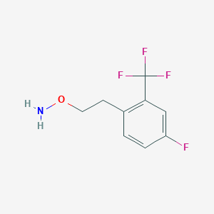 molecular formula C9H9F4NO B12078391 O-{2-[4-Fluoro-2-(trifluoromethyl)phenyl]ethyl}hydroxylamine 