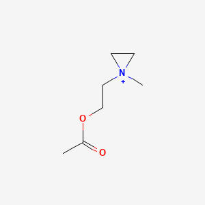 molecular formula C7H14NO2+ B1207848 Acetylcholine mustard aziridinium CAS No. 58921-08-7