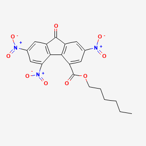 molecular formula C20H17N3O9 B12078481 Hexyl 2,5,7-trinitro-9-oxofluorene-4-carboxylate CAS No. 62901-53-5