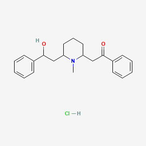 molecular formula C22H28ClNO2 B1207851 2-(6-(2-Hydroxy-2-phenylethyl)-1-methylpiperidin-2-yl)-1-phenylethanone hydrochloride CAS No. 63990-84-1