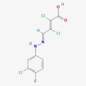 molecular formula C10H6Cl3FN2O2 B12078560 2,3-Dichloro-4-[2-(3-chloro-4-fluorophenyl)hydrazono]but-2-enoic acid 
