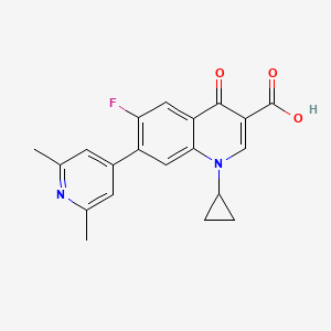 molecular formula C20H17FN2O3 B1207858 1-Cyclopropyl-7-(2,6-dimethylpyridin-4-yl)-6-fluoro-4-oxo-1,4-dihydroquinoline-3-carboxylic acid CAS No. 123942-04-1