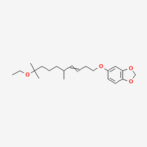 molecular formula C21H32O4 B1207868 5-(9-Ethoxy-5,9-dimethyldec-3-enoxy)-1,3-benzodioxole 