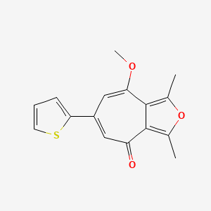 molecular formula C16H14O3S B1207873 4-Methoxy-1,3-dimethyl-6-thiophen-2-yl-8-cyclohepta[c]furanone 