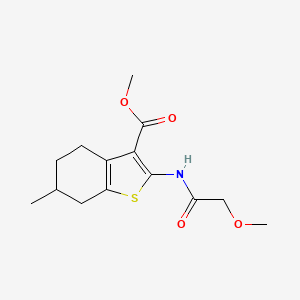 molecular formula C14H19NO4S B1207874 2-[(2-Methoxy-1-oxoethyl)amino]-6-methyl-4,5,6,7-tetrahydro-1-benzothiophene-3-carboxylic acid methyl ester 