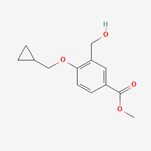 molecular formula C13H16O4 B12078746 Methyl 4-(cyclopropylmethoxy)-3-(hydroxymethyl)benzoate 