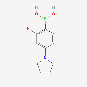 molecular formula C10H13BFNO2 B12078754 Boronic acid, B-[2-fluoro-4-(1-pyrrolidinyl)phenyl]- CAS No. 1876473-45-8