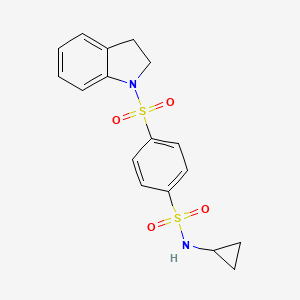 molecular formula C17H18N2O4S2 B1207876 N-环丙基-4-(2,3-二氢吲哚-1-磺酰基)苯磺酰胺 
