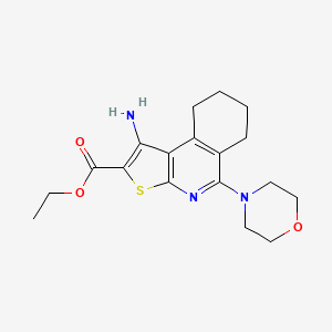 molecular formula C18H23N3O3S B1207880 ETHYL 1-AMINO-5-(MORPHOLIN-4-YL)-6H,7H,8H,9H-THIENO[2,3-C]ISOQUINOLINE-2-CARBOXYLATE 