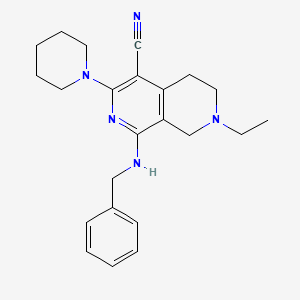 7-ethyl-1-[(phenylmethyl)amino]-3-(1-piperidinyl)-6,8-dihydro-5H-2,7-naphthyridine-4-carbonitrile