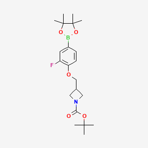 molecular formula C21H31BFNO5 B12078833 tert-Butyl 3-((2-fluoro-4-(4,4,5,5-tetramethyl-1,3,2-dioxaborolan-2-yl)phenoxy)methyl)azetidine-1-carboxylate 