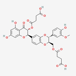 molecular formula C33H30O16 B1207885 Silybin dihemisuccinate CAS No. 34482-56-9