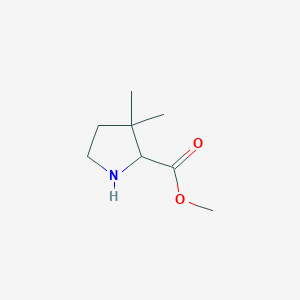 molecular formula C8H15NO2 B12078885 Proline, 3,3-dimethyl-, methyl ester (9CI) 
