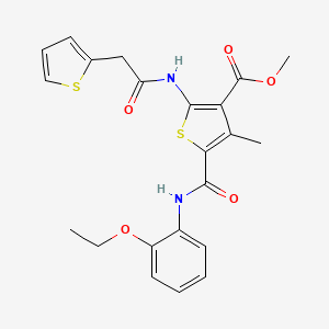 molecular formula C22H22N2O5S2 B12078906 Methyl 5-((2-ethoxyphenyl)carbamoyl)-4-methyl-2-(2-(thiophen-2-yl)acetamido)thiophene-3-carboxylate 