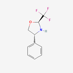 molecular formula C10H10F3NO B12078926 Oxazolidine, 4-phenyl-2-(trifluoromethyl)-, (2S,4R)- CAS No. 203176-56-1