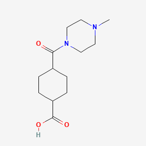 molecular formula C13H22N2O3 B12078940 trans 4-(4-Methylpiperazine-1-carbonyl)cyclohexane-1-carboxylic acid 