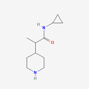 molecular formula C11H20N2O B12079017 N-Cyclopropyl-2-(piperidin-4-yl)propanamide 