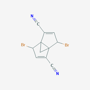 molecular formula C11H6Br2N2 B12079293 2,6-Dibromo-4,8-dicyanotricyclo[3.3.1.0(1,5)]nona-3,7-diene CAS No. 646477-46-5