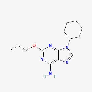 molecular formula C14H21N5O B1207937 9-Cyclohexyl-2-n-propoxy-9H-adenine CAS No. 73535-50-9