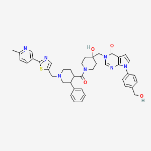 molecular formula C41H43N7O4S B12079381 7-[4-(Hydroxymethyl)phenyl]-3-[[4-hydroxy-1-[1-[[2-(6-methylpyridin-3-yl)-1,3-thiazol-5-yl]methyl]-3-phenylpiperidine-4-carbonyl]piperidin-4-yl]methyl]pyrrolo[2,3-d]pyrimidin-4-one 