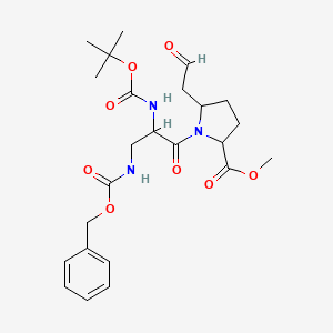 molecular formula C24H33N3O8 B12079390 Methyl (2S)-1-[(S)-3-(Cbz-amino)-2-(Boc-amino)propanoyl]-5-(2-oxoethyl)pyrrolidine-2-carboxylate 