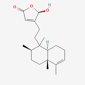 molecular formula C20H30O3 B1207942 (5r)-5-Hydroxy-4-{2-[(2r,4ar,8ar)-1,2,4a,5-tetramethyl-1,2,3,4,4a,7,8,8a-octahydronaphthalen-1-yl]ethyl}furan-2(5h)-one CAS No. 92593-91-4