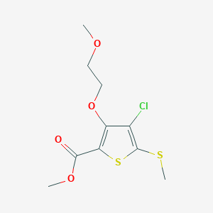 molecular formula C10H13ClO4S2 B12079436 Methyl 4-chloro-3-(2-methoxyethoxy)-5-(methylthio)thiophene-2-carboxylate 