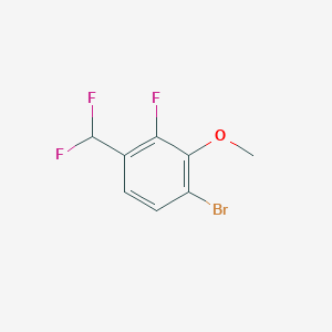molecular formula C8H6BrF3O B12079442 1-Bromo-4-(difluoromethyl)-3-fluoro-2-methoxybenzene 