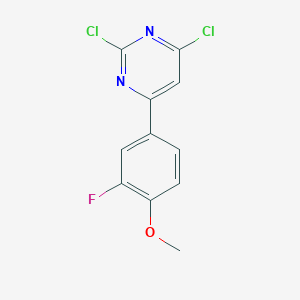 molecular formula C11H7Cl2FN2O B12079505 2,4-Dichloro-6-(3-fluoro-4-methoxyphenyl)pyrimidine 