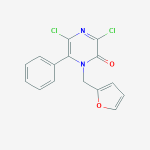 molecular formula C15H10Cl2N2O2 B120796 1-Furfuryl-3,5-dichloro-6-phenylpyrazinone CAS No. 151936-23-1