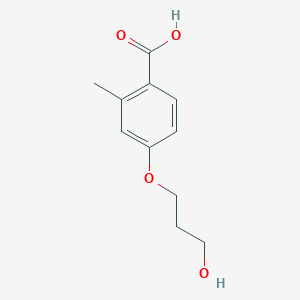 molecular formula C11H14O4 B12079684 4-(3-Hydroxypropoxy)-2-methylbenzoic acid 