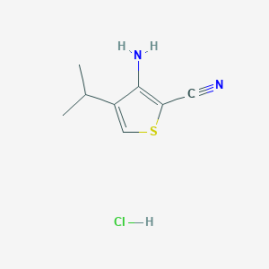 molecular formula C8H11ClN2S B12079689 3-Amino-4-isopropylthiophene-2-carbonitrile hydrochloride 