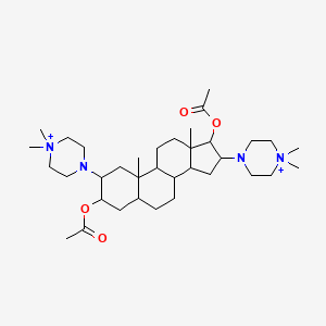 molecular formula C35H62N4O4+2 B12079740 3,17-Bis(acetyloxy)-2,16-bis(4,4-dimethylpiperazin-4-ium-1-yl)androstane 