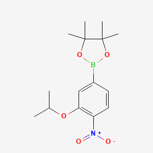 molecular formula C15H22BNO5 B12079744 2-(3-Isopropoxy-4-nitrophenyl)-4,4,5,5-tetramethyl-1,3,2-dioxaborolane 