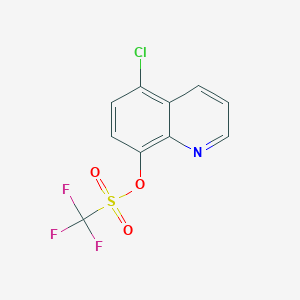 molecular formula C10H5ClF3NO3S B120798 5-Chloro-8-quinolinetrifluoromethanesulfonate CAS No. 157437-38-2
