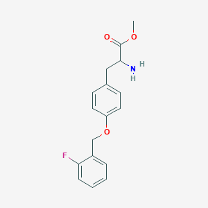 molecular formula C17H18FNO3 B12079831 Methyl 2-amino-3-[4-[(2-fluorophenyl)methoxy]phenyl]propanoate 