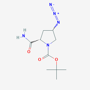 molecular formula C10H17N5O3 B12079852 (2S,4S)-tert-butyl 4-azido-2-carbamoylpyrrolidine-1-carboxylate 