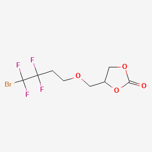 molecular formula C8H9BrF4O4 B12079853 1,3-Dioxolan-2-one, 4-[(4-bromo-3,3,4,4-tetrafluorobutoxy)methyl]- CAS No. 1980040-35-4