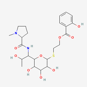 2-[3,4,5-Trihydroxy-6-[2-hydroxy-1-[(1-methylpyrrolidine-2-carbonyl)amino]propyl]oxan-2-yl]sulfanylethyl 2-hydroxybenzoate