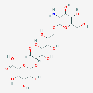 6-[7-[3-Amino-4,5-dihydroxy-6-(hydroxymethyl)oxan-2-yl]oxy-3,4,5,6-tetrahydroxy-1-oxoheptan-2-yl]oxy-3,4,5-trihydroxyoxane-2-carboxylic acid