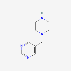 molecular formula C9H14N4 B12080161 5-[(Piperazin-1-yl)methyl]pyrimidine 