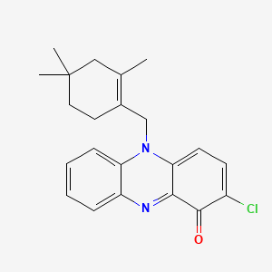 molecular formula C22H23ClN2O B1208018 2-Chloro-5-[(2,4,4-trimethylcyclohexen-1-yl)methyl]phenazin-1-one CAS No. 123313-61-1