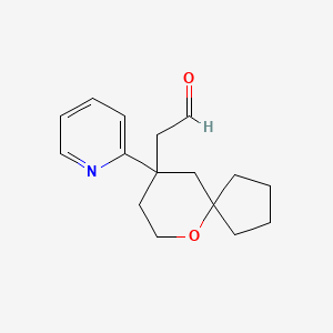 molecular formula C16H21NO2 B12080195 2-(9-Pyridin-2-yl-6-oxaspiro[4.5]decan-9-yl)acetaldehyde 