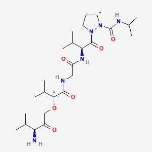 molecular formula C25H44N6O6 B1208021 H-(Val-pro-gly-val-gly)(n)-val-ome CAS No. 56899-27-5
